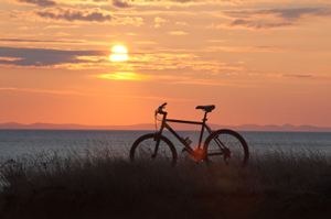 bicycle with sunset